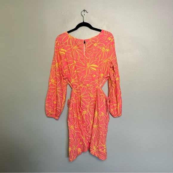 NWT Universal Thread Balloon Sleeve Dress Pink Yellow Floral Size XL - Picture 5 of 7